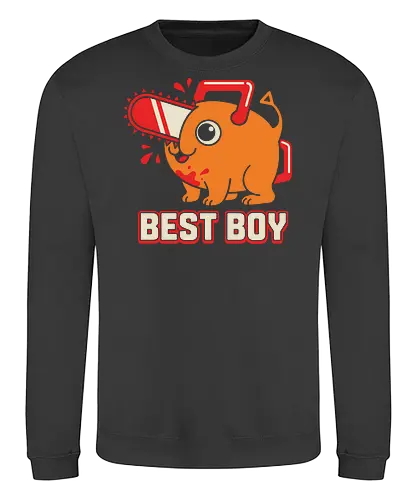 Best Boy Pochita Chainsaw Devil Cute - best boy shirt, pochita t-shirt, chainsaw devil graphic tee, cute anime dog apparel, chainsaw man fan art, orange devil pup shirt, minimalist anime streetwear, denji's companion clothing, supernatural hunter t-shirt, blood splatter anime design, kawai devil hunter merch, dark fantasy manga top, pochita vector art, anime pet t-shirt, retro anime typography, loyal devil friend gift, shonen jump apparel, iconic anime mascot shirt, edgy cute streetwear - Sweatshirt