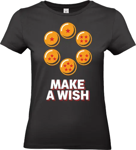 Make a Wish Eternal Dragon Orbs Retro Anime - make a wish shirt, dragon orbs t-shirt, orange crystal ball graphic tee, shonen anime apparel, eternal dragon fan art, 90s anime nostalgia clothing, star orb t-shirt, martial arts anime streetwear, anime gift for men, minimalist anime design, orange and red graphic shirt, power of the dragon top, geek culture fashion, iconic anime symbol shirt, mystical orbs graphic, quest for the dragon art, bold typography anime tee, vintage anime style top, superhero anime merch - Standard T-Shirt (Frauen)