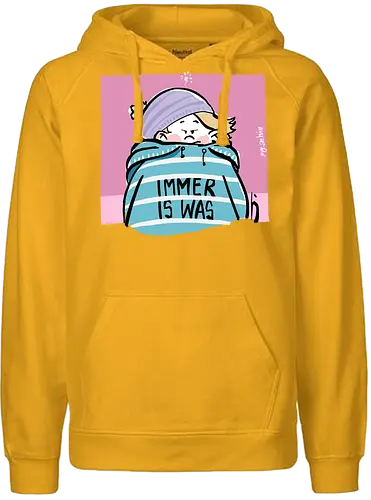 Immer is was! - Ringelpullisprüche, Ringeldinger, streifenweise, Spruch, Weisheit, Motivation, Ringelpulli, SprücheShirt, Cartoon Illustration, Statement, Handgezeichnet, Humor, Selbstironie, Streifenpulli, Spruchshirt, deutsch - Fairtrade Hoodie