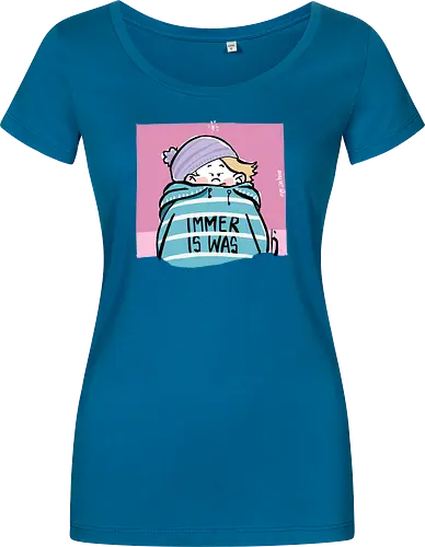 Immer is was! - Ringelpullisprüche, Ringeldinger, streifenweise, Spruch, Weisheit, Motivation, Ringelpulli, SprücheShirt, Cartoon Illustration, Statement, Handgezeichnet, Humor, Selbstironie, Streifenpulli, Spruchshirt, deutsch - Damen T-Shirt