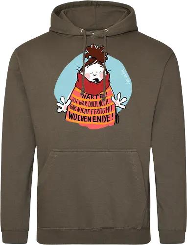 Warte! - Ringelpullisprüche, Ringeldinger, streifenweise, Spruch, Weisheit, Motivation, Ringelpulli, SprücheShirt, Cartoon Illustration, Statement, Handgezeichnet, Humor, Selbstironie, Streifenpulli, Spruchshirt, deutsch - Standard Hoodie