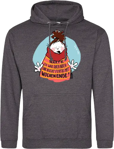 Warte! - Ringelpullisprüche, Ringeldinger, streifenweise, Spruch, Weisheit, Motivation, Ringelpulli, SprücheShirt, Cartoon Illustration, Statement, Handgezeichnet, Humor, Selbstironie, Streifenpulli, Spruchshirt, deutsch - Standard Hoodie