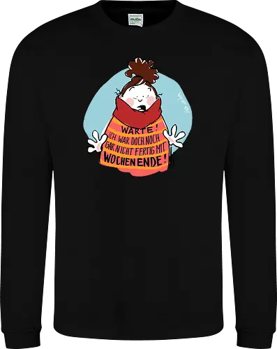 Warte! - Ringelpullisprüche, Ringeldinger, streifenweise, Spruch, Weisheit, Motivation, Ringelpulli, SprücheShirt, Cartoon Illustration, Statement, Handgezeichnet, Humor, Selbstironie, Streifenpulli, Spruchshirt, deutsch - Sweatshirt