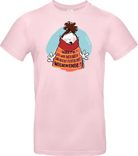 Warte! - Ringelpullisprüche, Ringeldinger, streifenweise, Spruch, Weisheit, Motivation, Ringelpulli, SprücheShirt, Cartoon Illustration, Statement, Handgezeichnet, Humor, Selbstironie, Streifenpulli, Spruchshirt, deutsch - Standard T-Shirt