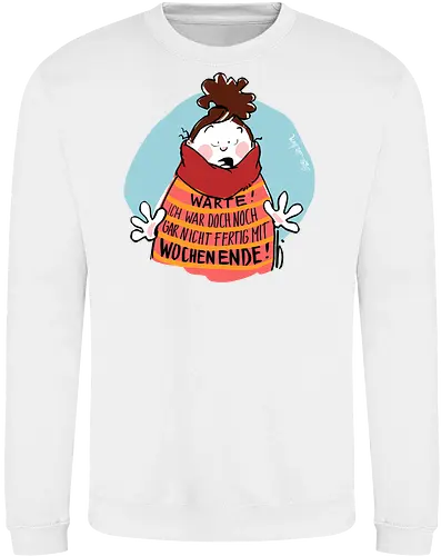 Warte! - Ringelpullisprüche, Ringeldinger, streifenweise, Spruch, Weisheit, Motivation, Ringelpulli, SprücheShirt, Cartoon Illustration, Statement, Handgezeichnet, Humor, Selbstironie, Streifenpulli, Spruchshirt, deutsch - Sweatshirt