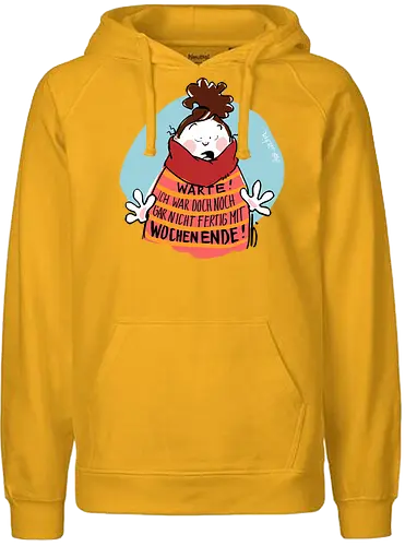 Warte! - Ringelpullisprüche, Ringeldinger, streifenweise, Spruch, Weisheit, Motivation, Ringelpulli, SprücheShirt, Cartoon Illustration, Statement, Handgezeichnet, Humor, Selbstironie, Streifenpulli, Spruchshirt, deutsch - Fairtrade Hoodie