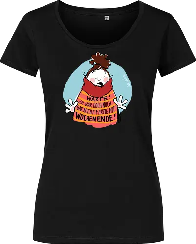 Warte! - Ringelpullisprüche, Ringeldinger, streifenweise, Spruch, Weisheit, Motivation, Ringelpulli, SprücheShirt, Cartoon Illustration, Statement, Handgezeichnet, Humor, Selbstironie, Streifenpulli, Spruchshirt, deutsch - Damen T-Shirt