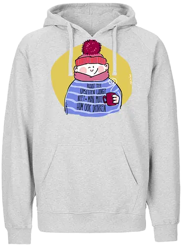 Tee upsetten... - Ringelpullisprüche, Ringeldinger, streifenweise, Spruch, Weisheit, Motivation, Ringelpulli, SprücheShirt, Cartoon Illustration, platt, oppplatt, plattdeutsch, Tee, Statement, Handgezeichnet, Humor, Selbstironie, Streifenpulli, Spruchshirt, deutsch - Fairtrade Hoodie
