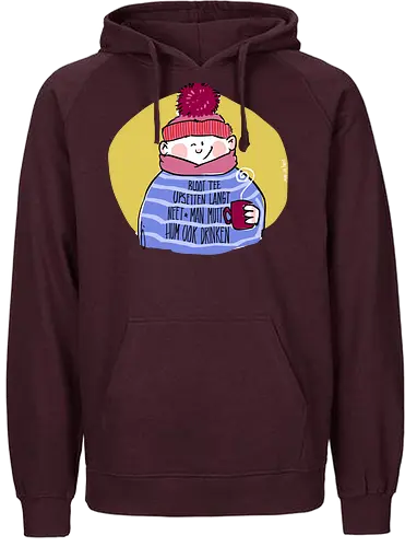 Tee upsetten... - Ringelpullisprüche, Ringeldinger, streifenweise, Spruch, Weisheit, Motivation, Ringelpulli, SprücheShirt, Cartoon Illustration, platt, oppplatt, plattdeutsch, Tee, Statement, Handgezeichnet, Humor, Selbstironie, Streifenpulli, Spruchshirt, deutsch - Fairtrade Hoodie