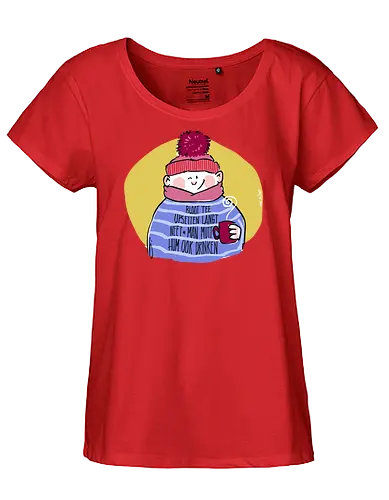 Tee upsetten... - Ringelpullisprüche, Ringeldinger, streifenweise, Spruch, Weisheit, Motivation, Ringelpulli, SprücheShirt, Cartoon Illustration, platt, oppplatt, plattdeutsch, Tee, Statement, Handgezeichnet, Humor, Selbstironie, Streifenpulli, Spruchshirt, deutsch - Fairtrade Girl Shirt