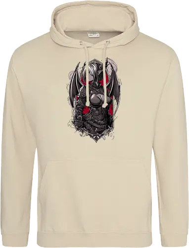 tiefling girl - dungeons, dragons, tiefling girl, warlock class, vecna, rogue class, fantasy rpg, pathfinder rpg, geek gift, larp, fantasy art, nerd girl, dungeon master, d20 dice, critical hit, critical role - Standard Hoodie