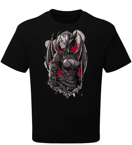 tiefling girl - dungeons, dragons, tiefling girl, warlock class, vecna, rogue class, fantasy rpg, pathfinder rpg, geek gift, larp, fantasy art, nerd girl, dungeon master, d20 dice, critical hit, critical role - Oversize T-Shirt