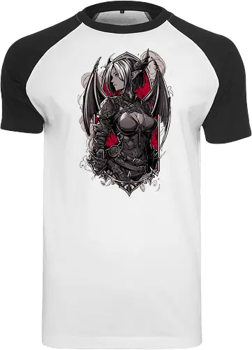 tiefling girl - dungeons, dragons, tiefling girl, warlock class, vecna, rogue class, fantasy rpg, pathfinder rpg, geek gift, larp, fantasy art, nerd girl, dungeon master, d20 dice, critical hit, critical role - Raglan T-Shirt