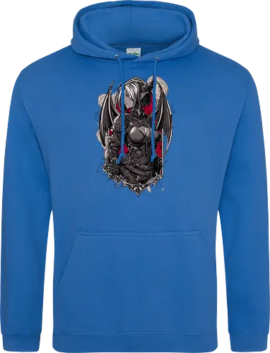 tiefling girl - dungeons, dragons, tiefling girl, warlock class, vecna, rogue class, fantasy rpg, pathfinder rpg, geek gift, larp, fantasy art, nerd girl, dungeon master, d20 dice, critical hit, critical role - Standard Hoodie
