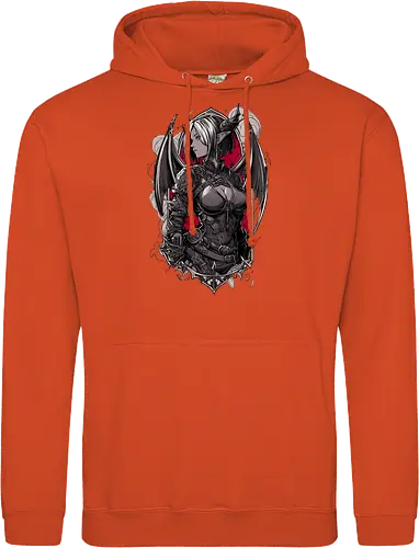tiefling girl - dungeons, dragons, tiefling girl, warlock class, vecna, rogue class, fantasy rpg, pathfinder rpg, geek gift, larp, fantasy art, nerd girl, dungeon master, d20 dice, critical hit, critical role - Standard Hoodie