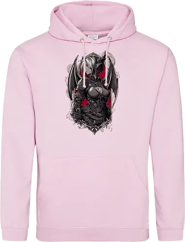 tiefling girl - dungeons, dragons, tiefling girl, warlock class, vecna, rogue class, fantasy rpg, pathfinder rpg, geek gift, larp, fantasy art, nerd girl, dungeon master, d20 dice, critical hit, critical role - Standard Hoodie