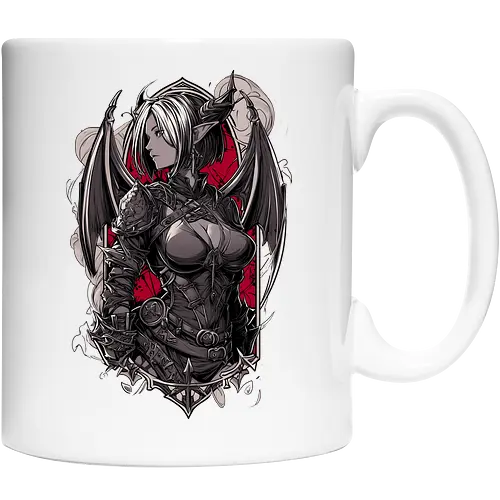 tiefling girl - dungeons, dragons, tiefling girl, warlock class, vecna, rogue class, fantasy rpg, pathfinder rpg, geek gift, larp, fantasy art, nerd girl, dungeon master, d20 dice, critical hit, critical role - Keramiktasse