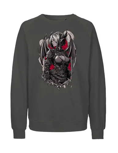 tiefling girl - dungeons, dragons, tiefling girl, warlock class, vecna, rogue class, fantasy rpg, pathfinder rpg, geek gift, larp, fantasy art, nerd girl, dungeon master, d20 dice, critical hit, critical role - Fairtrade Sweatshirt