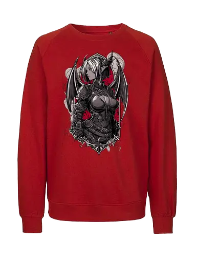 tiefling girl - dungeons, dragons, tiefling girl, warlock class, vecna, rogue class, fantasy rpg, pathfinder rpg, geek gift, larp, fantasy art, nerd girl, dungeon master, d20 dice, critical hit, critical role - Fairtrade Sweatshirt