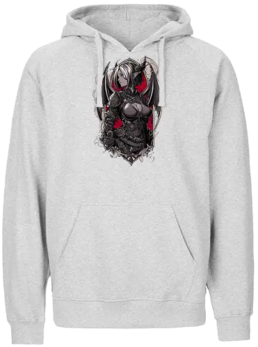 tiefling girl - dungeons, dragons, tiefling girl, warlock class, vecna, rogue class, fantasy rpg, pathfinder rpg, geek gift, larp, fantasy art, nerd girl, dungeon master, d20 dice, critical hit, critical role - Fairtrade Hoodie