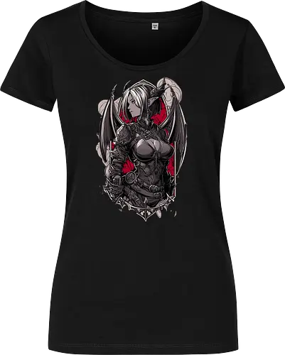 tiefling girl - dungeons, dragons, tiefling girl, warlock class, vecna, rogue class, fantasy rpg, pathfinder rpg, geek gift, larp, fantasy art, nerd girl, dungeon master, d20 dice, critical hit, critical role - Damen T-Shirt
