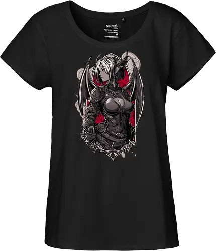 tiefling girl - dungeons, dragons, tiefling girl, warlock class, vecna, rogue class, fantasy rpg, pathfinder rpg, geek gift, larp, fantasy art, nerd girl, dungeon master, d20 dice, critical hit, critical role - Fairtrade Girl Shirt