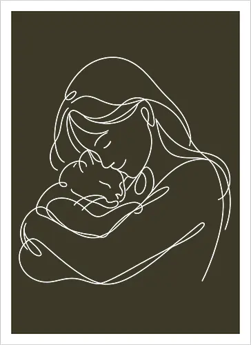 WomanAndCat White Linies