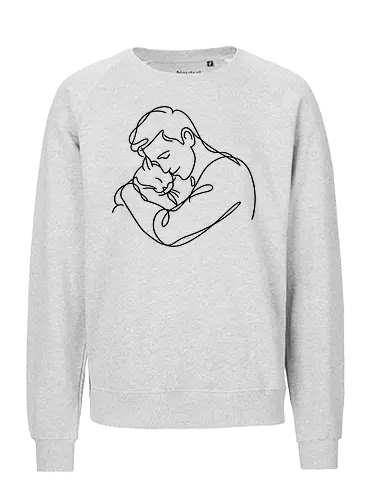 CatandMan BlackLines - Simlow, Twitch, Streamer, Katze, Chaos, Liebe, Herz - Fairtrade Sweatshirt