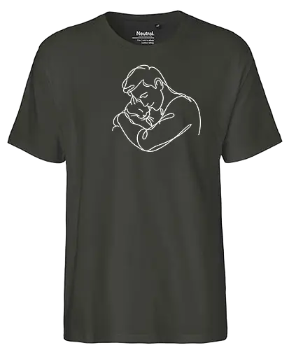 CatandMan WhiteLines - Simlow, Herz, Twitch, Streamer, Katze, Chaos, Liebe - Fairtrade T-Shirt