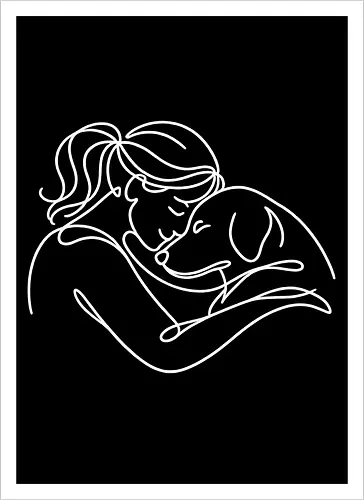 DogAndWoman WhiteLines