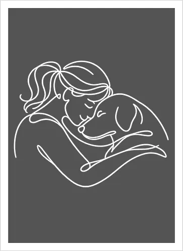 DogAndWoman WhiteLines