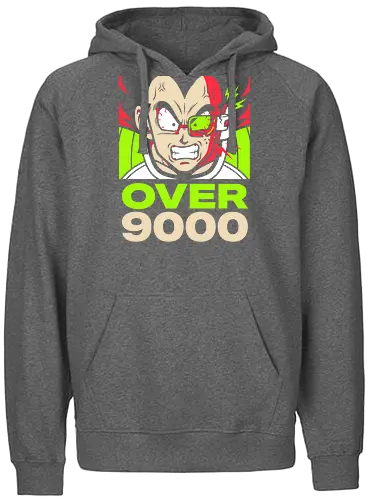Over 9000 - vintage anime style top, power level scouter gear, galactic warrior apparel, over 9000 shirt, power level t-shirt, saiyan prince graphic tee, shattered scouter apparel, retro anime battle design, shonen jump nostalgia clothing, electric green anime top, its over 9000 shirt, vegeta inspired merch, training to go super t-shirt, japanese pop culture streetwear, scouter breaking art, high intensity anime graphic, gym motivation anime shirt, iconic anime meme clothing, legendary warrior t-shirt - Fairtrade Hoodie