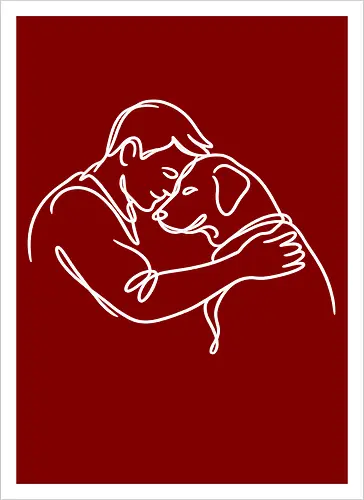 DogAndMan WhiteLinesBack