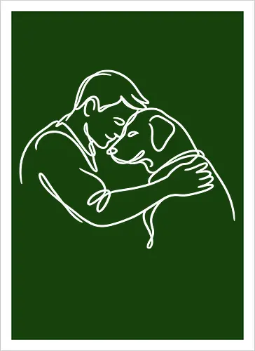 DogAndMan WhiteLinesBack