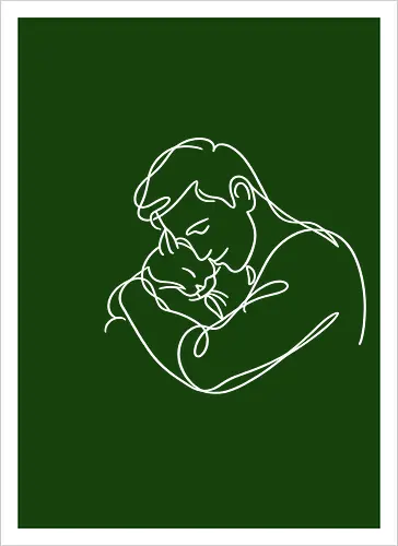 ManAndCat WhiteLinesBack