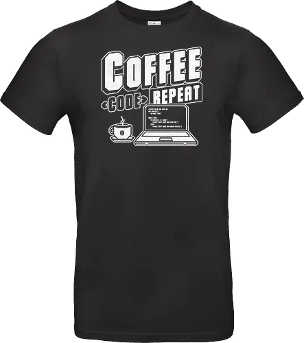 Coffee Code Repeat  - laptop, notebook, math, Coffee, Code, Repeat, meme, internet, STEM, STEAM, programming, coding, science, technology, engineering, mathematics, computer - Standard T-Shirt