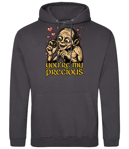 Love is Precious - Valentine's Day, Valentine, Valentines Day, Valentines, Heart, Love, Romance, Romantic, Movie, Classic Movie, Book, Books, Adventure, Fantasy, Medieval, Vintage, Retro, Retro Vintage, Magic, Magical Creatures, Magical, Gold, Golden, Ring, Precious - Standard Hoodie