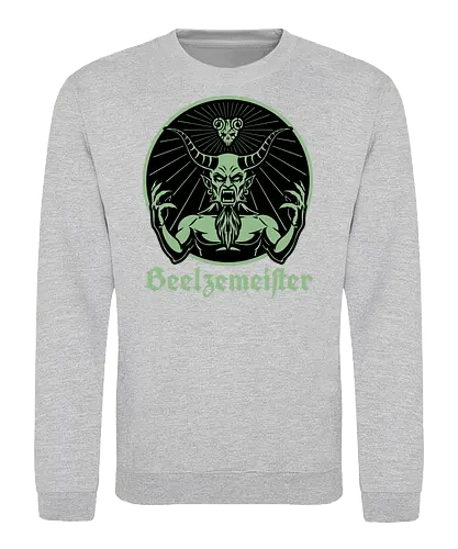 Devil Pick Music Drink - Classic Movie, Comedy, Drinks, Drink, Drinking, Labels. Label, Jagermeister, Gothic, Devil, Demon, Movie, Black Comedy, Dark Comedy, Musical, Rock N Roll, Rock, Rock And Roll, Music, Beelzebub, Guitarist, Guitar - Sweatshirt