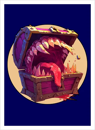 The Mimic - dungeon master, dungeons, dragons, mimic, monster manual, Pen and Paper, fantasy rpg, pathfinder rpg, critical hit, critical role, vecna, fire ball, ravenloft - Kunstdruck