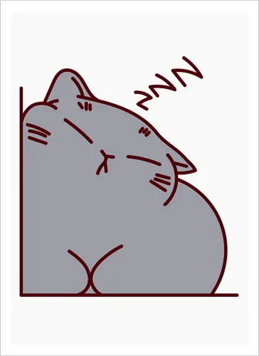 Graue Katze schläft