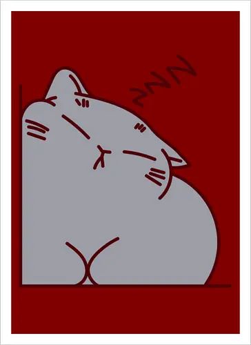 Graue Katze schläft