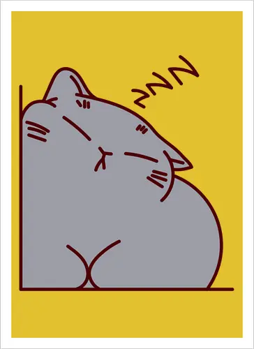 Graue Katze schläft