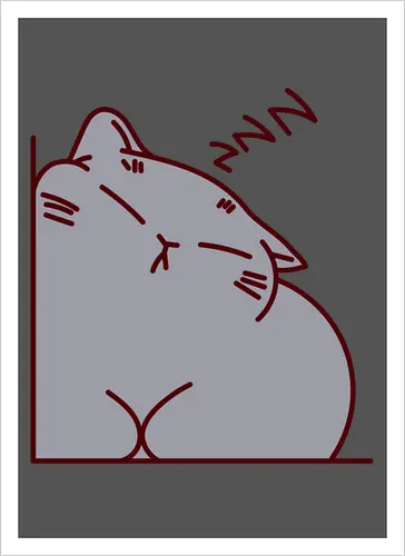 Graue Katze schläft