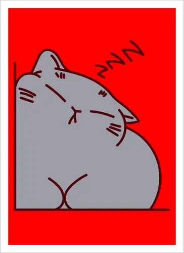 Graue Katze schläft