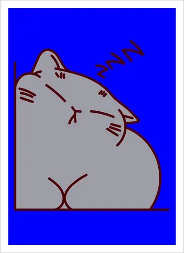 Graue Katze schläft