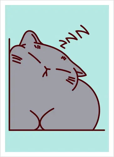 Graue Katze schläft