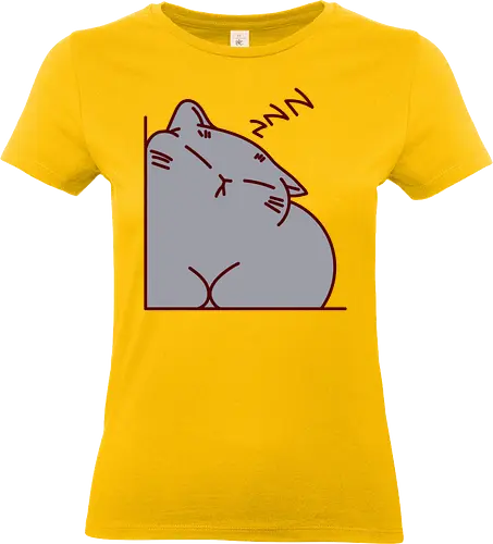 Graue Katze schläft - Grau, Niedliche Katzen, Ecke, Zzzz, Zzz, Katze, Kätzchen, Schlafen, Niedlich, Groß, Bitte nicht stören, Flauschig - Standard T-Shirt (Frauen)
