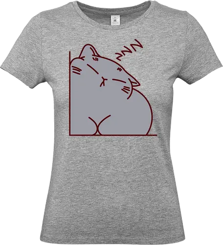 Graue Katze schläft - Grau, Niedliche Katzen, Ecke, Zzzz, Zzz, Katze, Kätzchen, Schlafen, Niedlich, Groß, Bitte nicht stören, Flauschig - Standard T-Shirt (Frauen)
