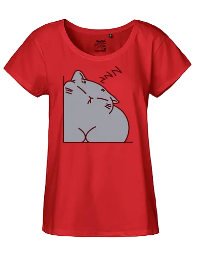 Graue Katze schläft - Grau, Niedliche Katzen, Ecke, Zzzz, Zzz, Katze, Kätzchen, Schlafen, Niedlich, Groß, Bitte nicht stören, Flauschig - Fairtrade Girl Shirt