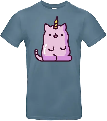 Niedliche Einhornkatze - Kreatur, Land, Kawaii, Katze, Tier, Rosa, Horn, Niedlich, Einhorn, Mythisch, Entzückend, Fanart, Traum, Charmant - Standard T-Shirt